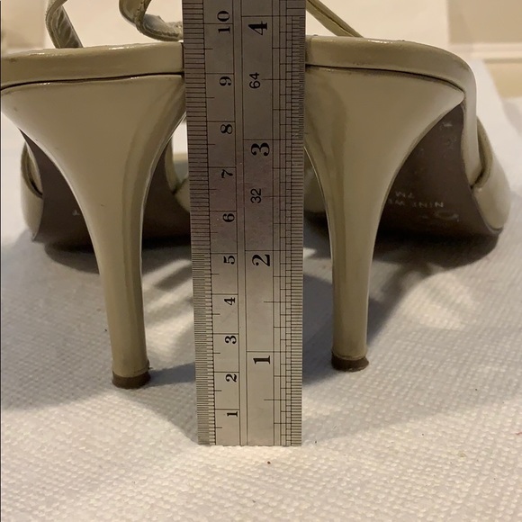 Nine West Leather Sling-back heels Open Toe - Taupe Size 7 - Picture 6 of 9